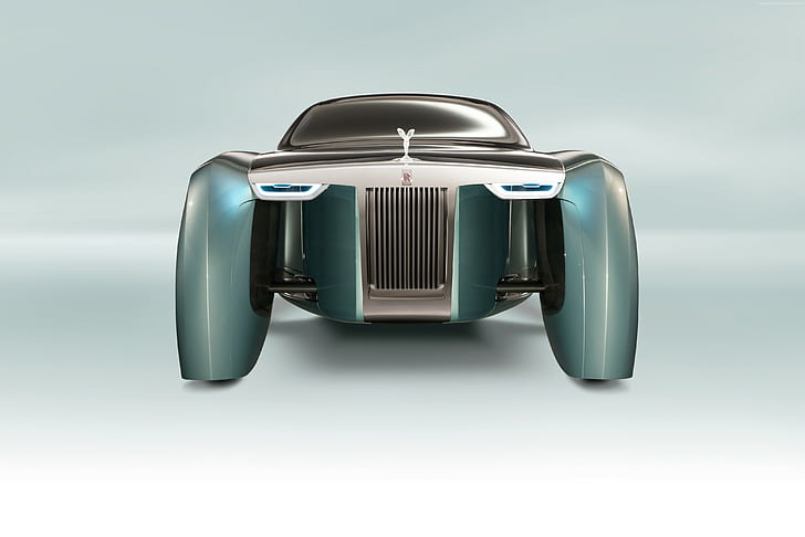 srebro, futuryzm, samochody przyszłości, Rolls-Royce Vision Next 100, Tapety HD