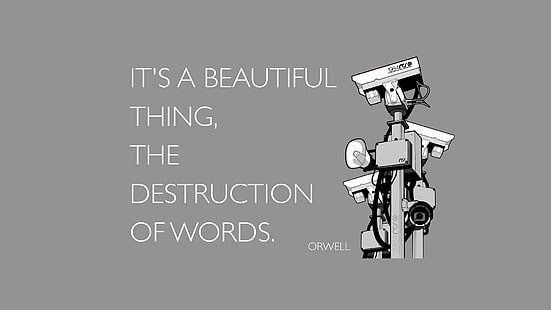 Es ist eine schöne Sache, die Zerstörung von Wörtern Zitat, Literatur, Zitat, George Orwell, 1984, HD-Hintergrundbild HD wallpaper