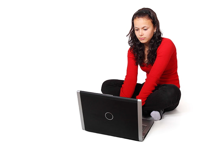 blogging, computer, female, girl, internet, laptop, notebook, student, technology, typing, woman, working, HD wallpaper