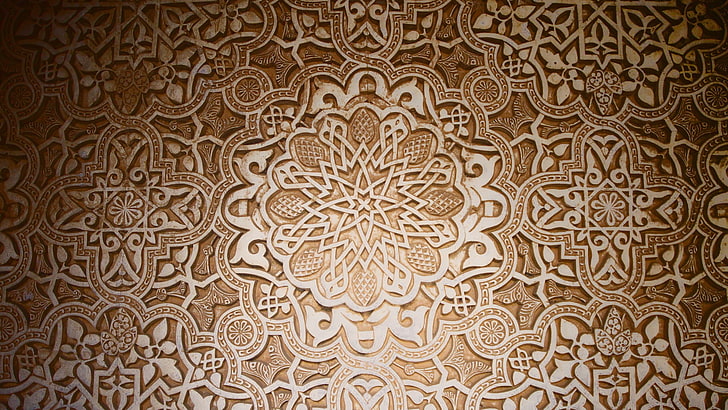 arabian, Dark, design, islamic, mosaic, Ottoman, pattern, stars, HD wallpaper