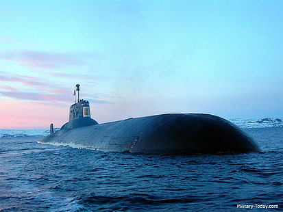 подводная лодка, транспортное средство, ПЛАРБ Тайфун, военный, HD обои HD wallpaper