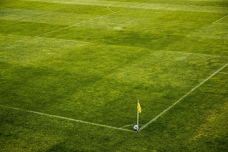 corner, field, flag, football, grass, green, pitch, shapes, soccer, sport, turf, public domain images, HD wallpaper HD wallpaper