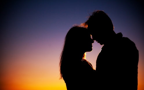 Silhouette von Mann und Frau, Silhouette, Fotografie, Menschen, HD-Hintergrundbild HD wallpaper