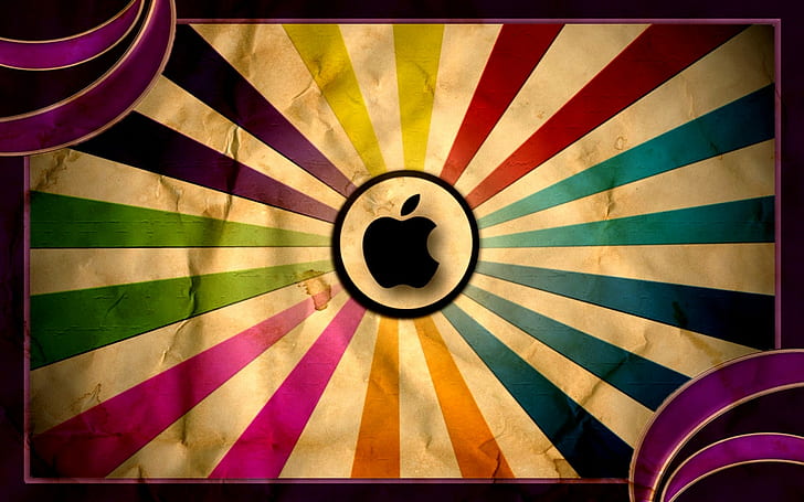 Apple Inc., digital art, colorful, logo, HD wallpaper
