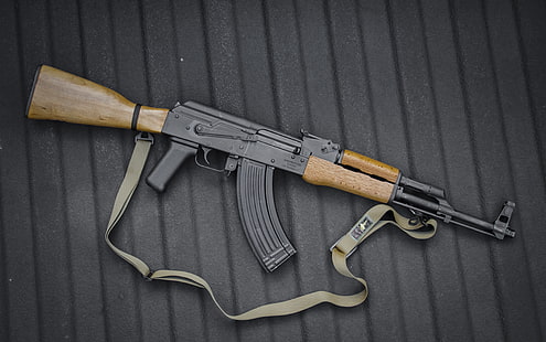 black and brown AK rifle, weapons, machine, Kalashnikov, Kalash, AK-47, HD wallpaper HD wallpaper