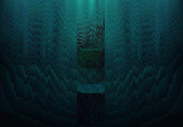 blue illustration, pixel sorting, glitch art, HD wallpaper