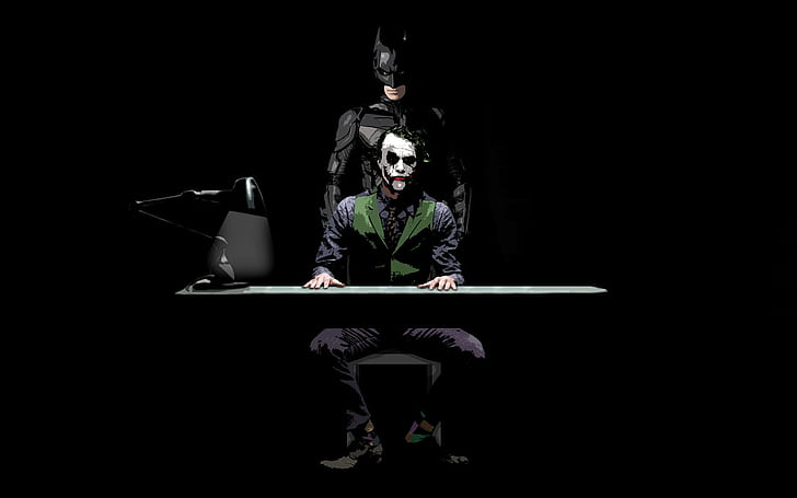 Batman and Joker Sketch, akcja, bohater, czarny charakter, sztuka, Tapety HD