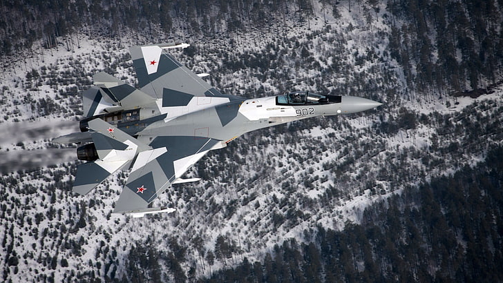 giocattolo aereo jet grigio e nero su superficie grigia, Su-27, aerei militari, aerei, Sfondo HD