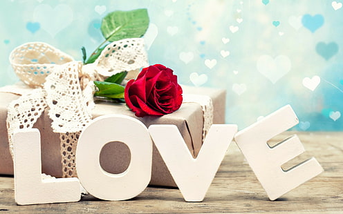 San Valentín, rosas, rosas, cartas, regalo, amor, San Valentín, Fondo de pantalla HD HD wallpaper