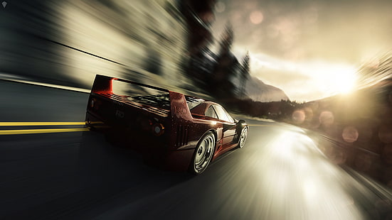 strada, auto, veicolo, Ferrari, Ferrari F40, macchine rosse, Sfondo HD HD wallpaper