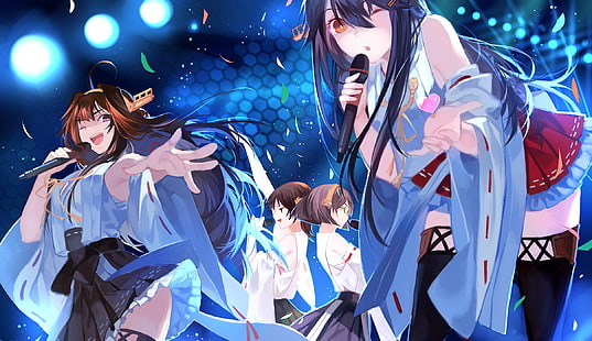 manga, Koleksi Kantai, Haruna (KanColle), Hiei (KanColle), Kirishima (KanColle), Kongou (KanColle), gadis-gadis anime, Wallpaper HD HD wallpaper