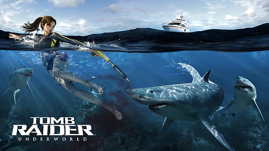 Лара Крофт, Tomb Raider, море, HD тапет HD wallpaper