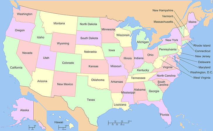 Misc, mapa dos EUA, mapa, EUA, mapa dos Estados Unidos da América, mapa dos EUA, HD papel de parede