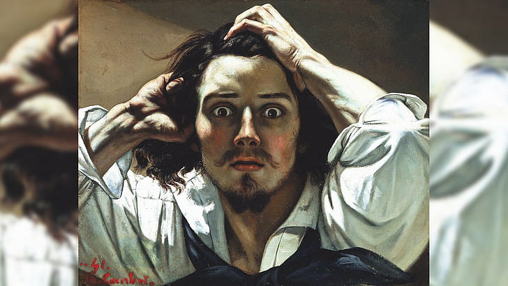 1920x1080 px Classic Art Gustave Courbet painting portrait Typographic Portraits Architecture Other HD Art , painting, portrait, 1920x1080 px, Classic Art, Gustave Courbet, Typographic Portraits, HD wallpaper