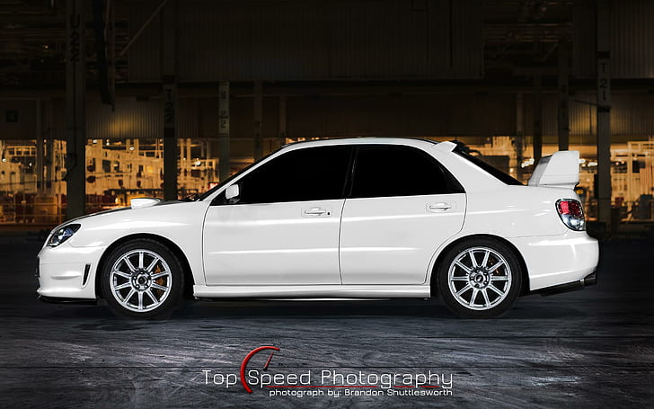 White 2006 Subaru Impreza Wrx Sti, white sedan car, impreza, 2006, white, subaru, cars, HD wallpaper