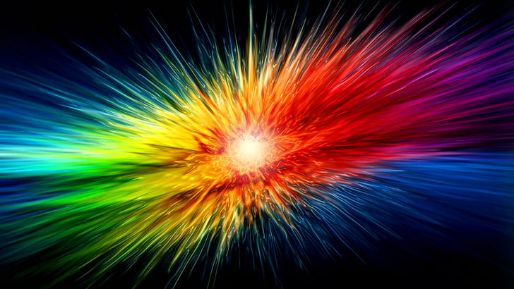 colors, explosion, flashy, HD wallpaper