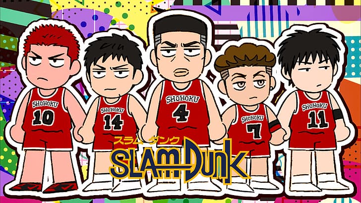 Slam Dunk, basketball, comic art, HD wallpaper