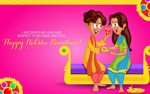 Feliz Raksha Bandhan deseja, feliz Raksha Bandhan texto, festivais / festas, Raksha Bandhan, festival, feriado, HD papel de parede HD wallpaper