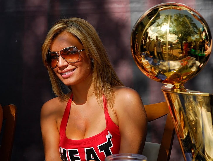 NBA, sport, basket, Miami, Miami Heat, cheerleaders, donne con gli occhiali, Sfondo HD
