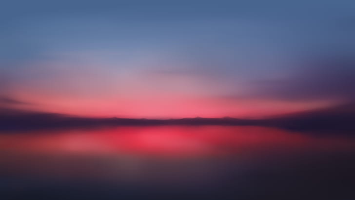 Dusk, 5K, Sunset, Reflections, Twilight, Minimal, HD wallpaper