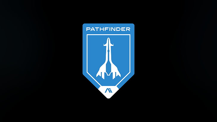 carta bianca e blu con stampa a stella, sfondo semplice e semplice, minimalismo, sfondo nero, Mass Effect: Andromeda, Andromeda Initiative, Mass Effect, Sfondo HD