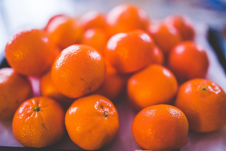オレンジ色の果物、みかん、果物、柑橘類、熟したの束、 HDデスクトップの壁紙