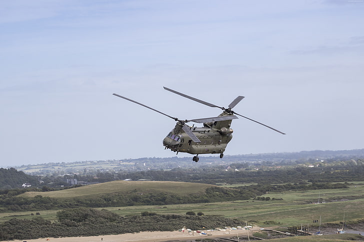 CH-47 Chinook, Boeing, US Air Force, elicottero da trasporto militare, US Army, Sfondo HD