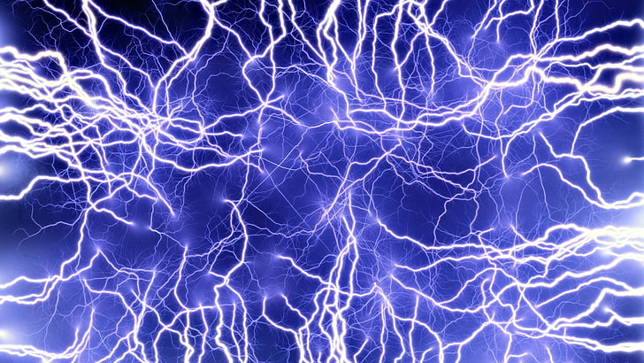 thunder lightnings illustration, band, explosion, closure, light, purple, HD wallpaper
