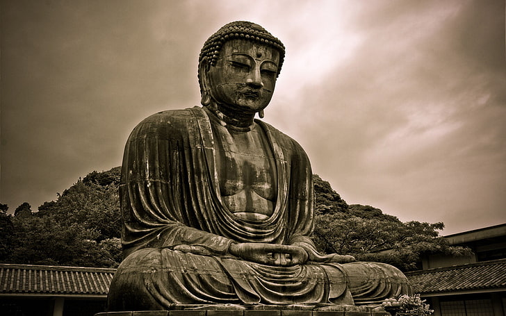 Статуи на Буда, цифров тапет на Буда Гаутама, Бог, Господ Буда, Буда, статуя, Господ, HD тапет