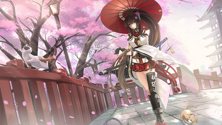 anime féminin avec épée katana fond d'écran HD, Collection Kantai, Fond d'écran HD