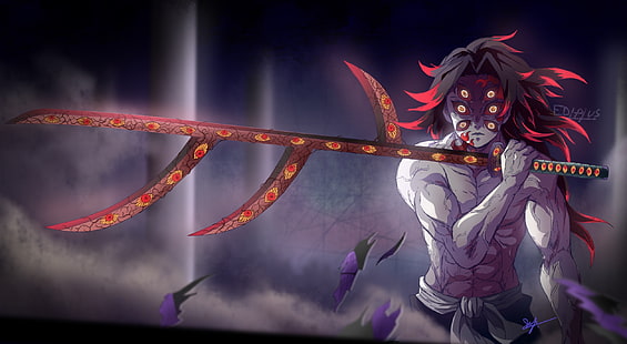  Anime, Demon Slayer: Kimetsu no Yaiba, Kokushibou (Demon Slayer), HD wallpaper HD wallpaper