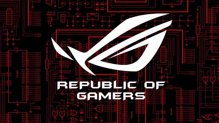 Republic of Gamers Logo, Marke, Asus, Rog, HD-Hintergrundbild