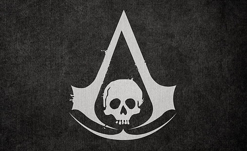 Assassins Creed 4 Pirate Flag, โลโก้ธงลัทธิฆาตกรสีดำ, เกม, Assassin's Creed, ธงดำ, วอลล์เปเปอร์ HD HD wallpaper