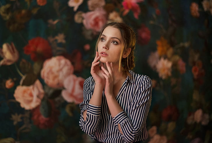 women, Ksenia Kokoreva, Maxim Maximov, portrait, HD wallpaper