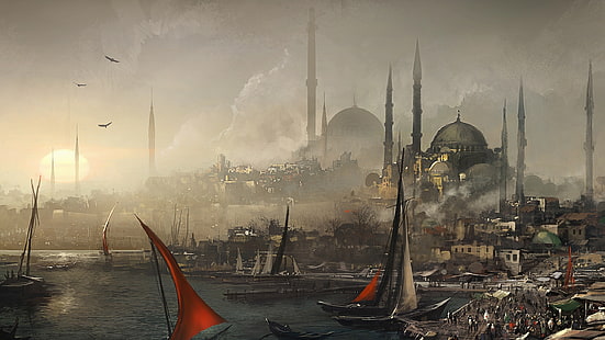 2560x1440, Стамбул, Османская, краска, HD обои HD wallpaper
