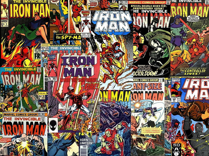 Marvel Iron Man HD, ироман комиксы Marvel, мультфильм / комикс, человек, чудо, железо, HD обои