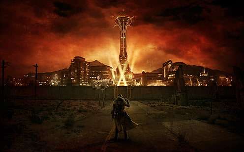 arte digital da pessoa, Fallout: New Vegas, videogame, Fallout, apocalíptico, arte digital, HD papel de parede HD wallpaper