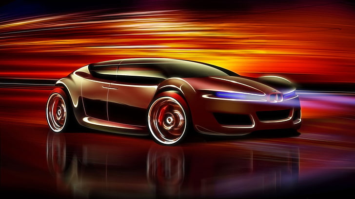 3D Абстракция BMW 8 серии Автомобили BMW HD Art, суперкар, Абстракция, красиво, цвета, 3D, Мечта, HD обои