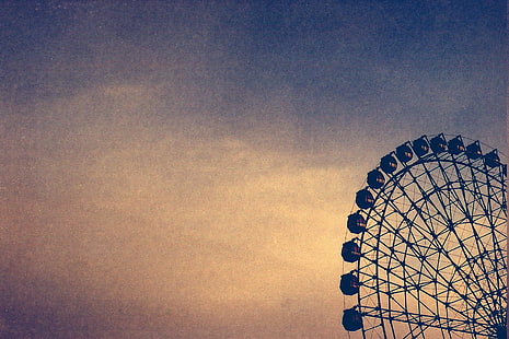 ferris wheel vintage sky, HD wallpaper HD wallpaper