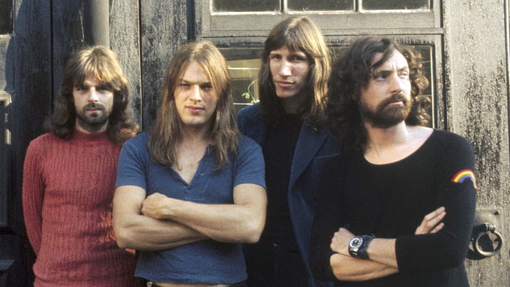schwarzes langärmliges Herrenhemd mit U-Ausschnitt, Pink Floyd, Band, Mitglieder, Jugend, Haare, HD-Hintergrundbild