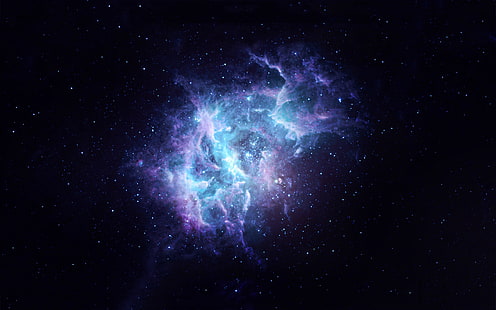紫と黒の銀河デジタル壁紙、宇宙、星雲、星、宇宙、宇宙星雲、 HDデスクトップの壁紙 HD wallpaper