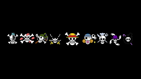 Logo One Piece, One Piece, anime, crâne, Fond d'écran HD HD wallpaper