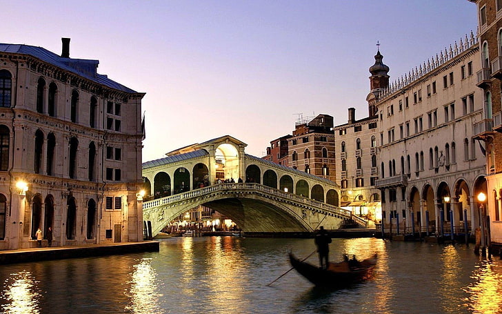rialto bridge venice-City travel photography wallp.., Venice Canal, HD wallpaper