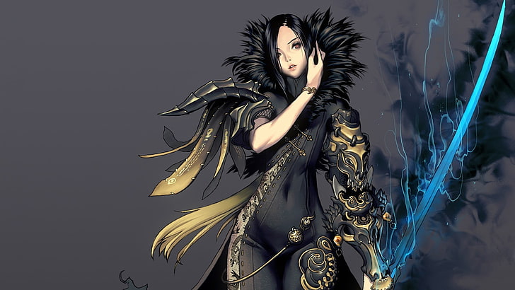 женщина вымышленного персонажа обоев, Blade and Soul, аниме девушки, меч, Jin, Blade and Soul, Джин Веррел, HD обои