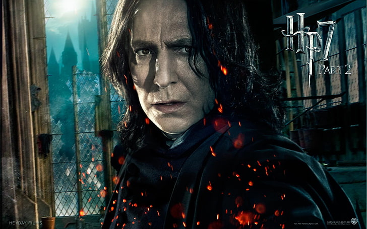 Professor Severus Snape, Hogwarts, part 2, professor, Severus Snape, HP 7, Alan Rickman, Harry Potter and the Deathly Hallows, Harry Potter 7, teacher, HD wallpaper