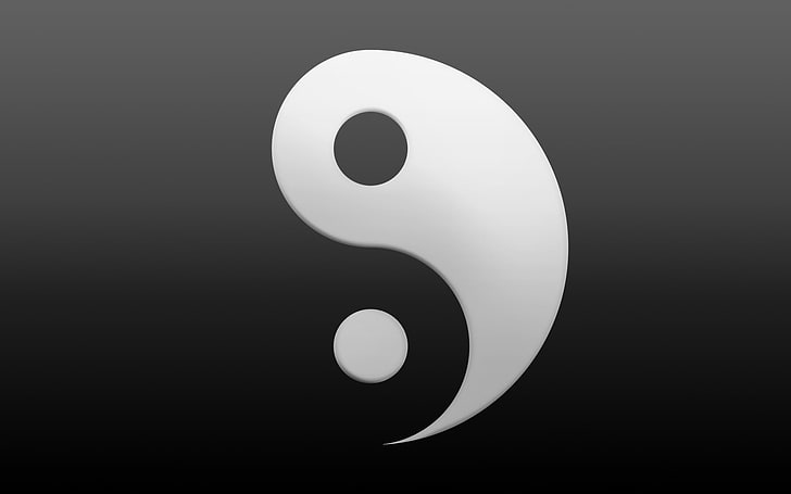 Yin et Yang logo, symbole, Yin, Yang, Fond d'écran HD