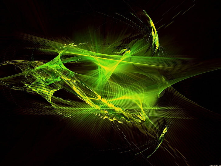 green and black light wallpaper, Abstract, Green, Artistic, Colors, Neon, Pattern, Shapes, Texture, HD wallpaper