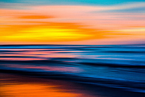 abstract painting, huanchaco, huanchaco, Down, by the Sea, Huanchaco, abstract painting, photo, painterly, north peru, sand  beach, sunset, setting sun, trujillo, south american, sky, clouds, canon, water, ocean  pacific, cloudy, day, ICM, intentional camera movement, uk, travel photography, blog, ocean, art, prints, surf, latam peru, visit, sea, nature, backgrounds, abstract, dusk, orange Color, multi Colored, blue, HD wallpaper HD wallpaper