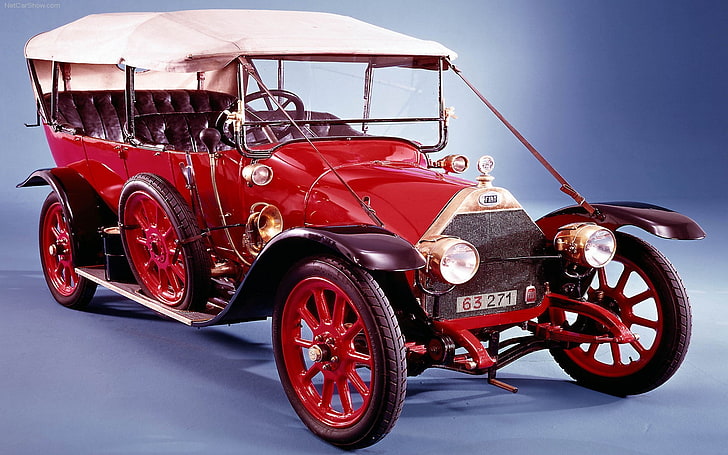 FIAT, car, vintage, red cars, Oldtimer, vehicle, HD wallpaper