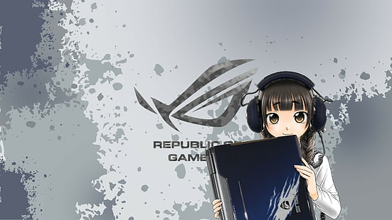 Anime Girls, ASUS ROG, Republic Of Gamers, วอลล์เปเปอร์ HD HD wallpaper